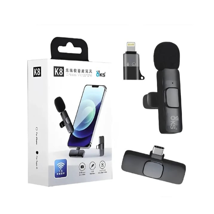K8 3 in 1 Wireless Microphone for iPhone and Type C